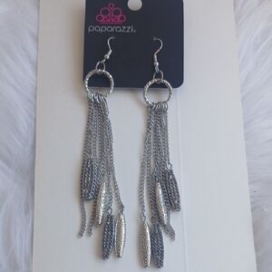 Paparazzi Silver Chain Fringe Earrings